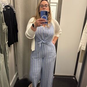 Blue Striped Jumpsuit